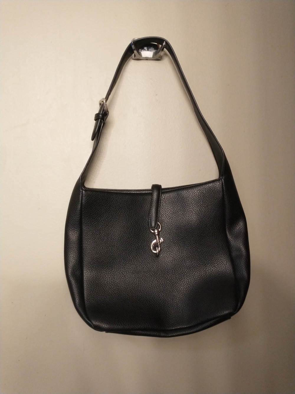 DKNY Black Shoulder Bag with Silver Accent